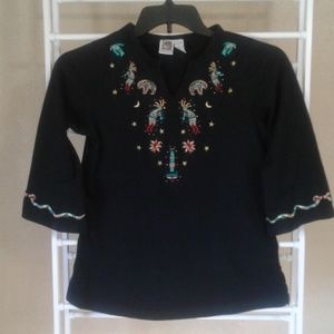 Passion-I Embroidered Tribal Art Top Size S